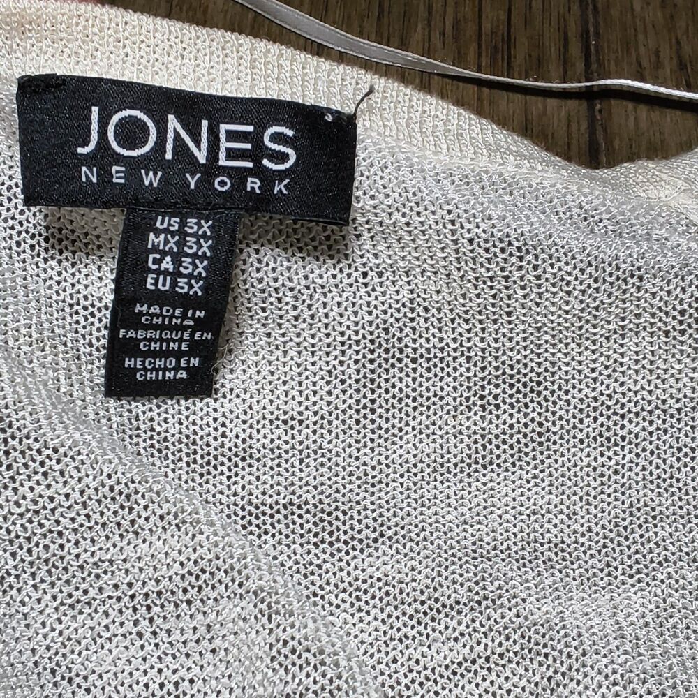 Jones New York Womens Ivory Wrap V-Neck Lightweight Knit Sweater Plus 3X - Picture 6 of 6